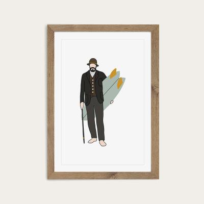 Bombinate.com Dapperly Art Print Oak Frame