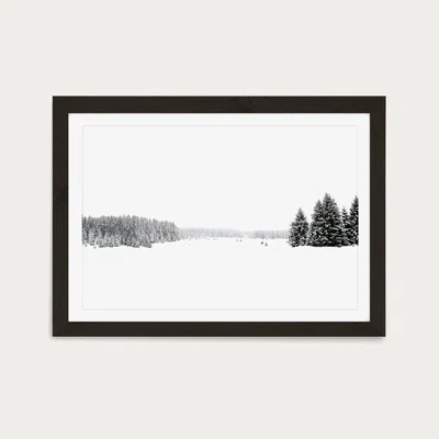 Bombinate.com White White Winter Art Print Black Frame