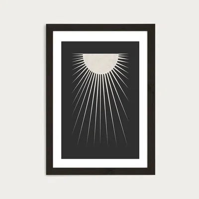 Bombinate.com Minimal Moon Art Print Black Frame