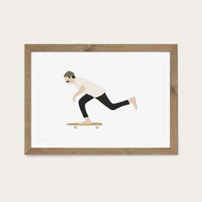 Bombinate.com Push Art Print Oak Frame