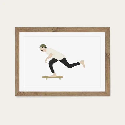 Bombinate.com Push Art Print Oak Frame