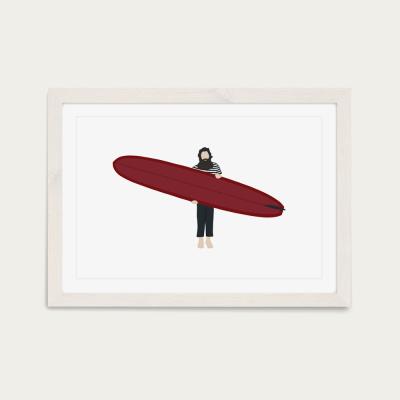 Bombinate.com Big Red Art Print White Frame