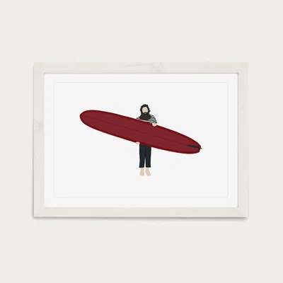 Bombinate.com Big Red Art Print White Frame
