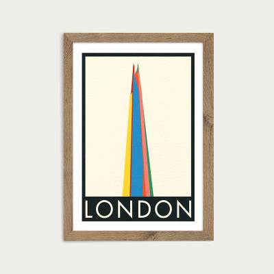 Bombinate.com London The Shard Art Print Oak Frame