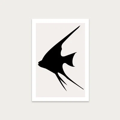 Bombinate.com Gold Fish Monochrome Art Print Unframed