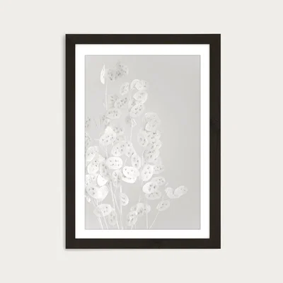 Bombinate.com White Confetti Flowers Art Print Black Frame