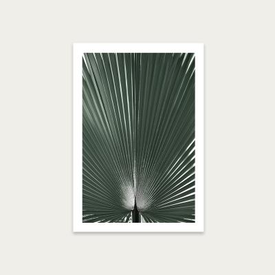 Bombinate.com Blue Green Grafic Palm Leaf Art Print Unframed