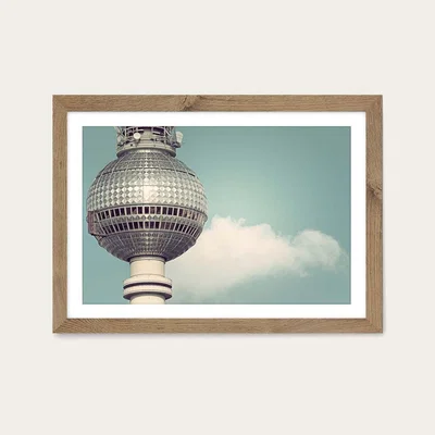 Bombinate.com Fernsehtrurm Art Print Oak Frame