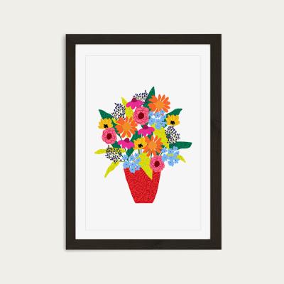 Bombinate.com Red Flowers 1 Art Print Black Frame