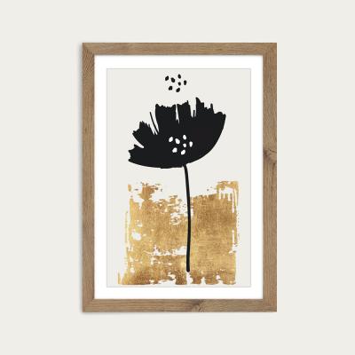Bombinate.com Black Poppy Art Print Oak Frame