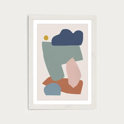 Bombinate.com Collage Pastel I Art Print White Frame