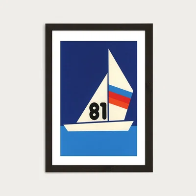 Bombinate.com Sailing Regatta Art Print Black Frame