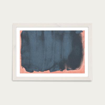 Bombinate.com Minimal Abstract Blue Colorfield 05 Art Print White Frame