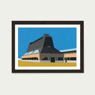Bombinate.com Hat Factory Art Print Black Frame