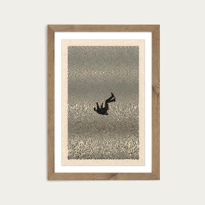 Bombinate.com Falling Art Print Oak Frame