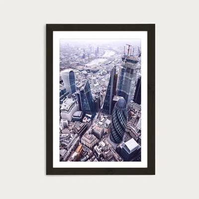 Bombinate.com London Drone Art Print Black Frame