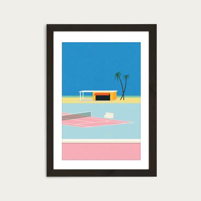 Bombinate.com Tennis By The Beach Art Print Black Frame