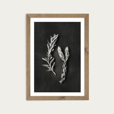 Bombinate.com Monochrome Pins 2 Art Print Oak Frame
