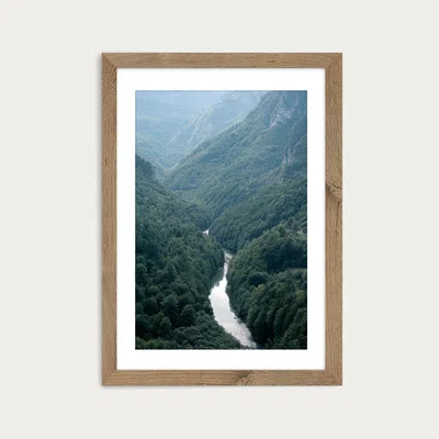 Bombinate.com The River through The Forest Art Print Oak Frame