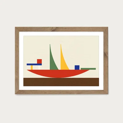 Bombinate.com Alma Buscher Bauhaus Bauspiel Art Print Oak Frame