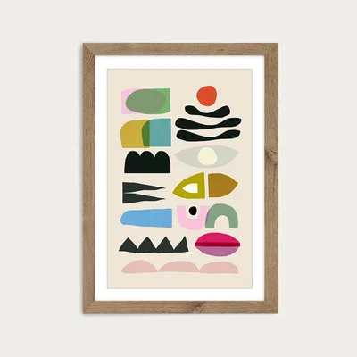 Bombinate.com Nord II Art Print Oak Frame