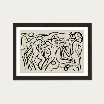 Bombinate.com Psychedelic Nudes II Beige Art Print Black Frame