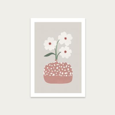 Bombinate.com Terrazzo & Flowers Art Print Unframed