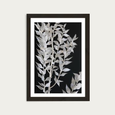 Bombinate.com Minimal Black & White Branch Art Print Black Frame