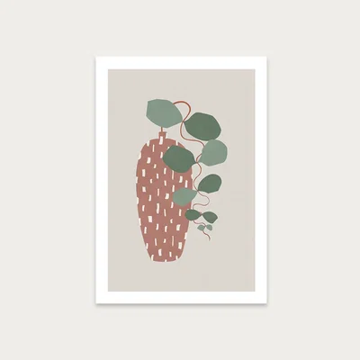 Bombinate.com Terrazzo & Leaves Art Print Unframed