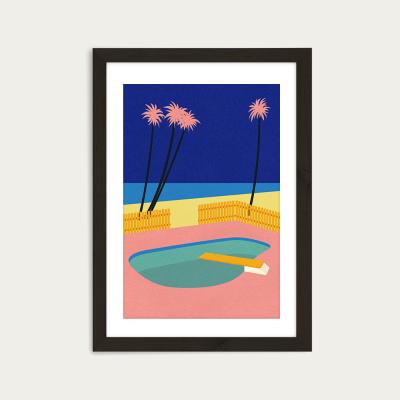 Bombinate.com Malibu Beach Art Print Black Frame