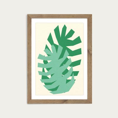 Bombinate.com Two Palm Leafs Art Print Oak Frame