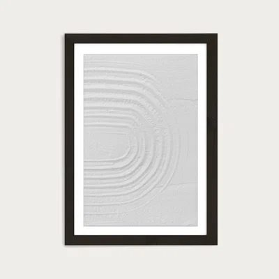 Bombinate.com White Textures I - Minimal Rainbow Art Print Black Frame