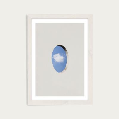 Bombinate.com Round Window Wall Cloud Art Print White Frame