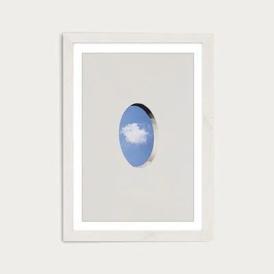Bombinate.com Round Window Wall Cloud Art Print White Frame