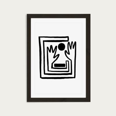 Bombinate.com Hands V Art Print Black Frame