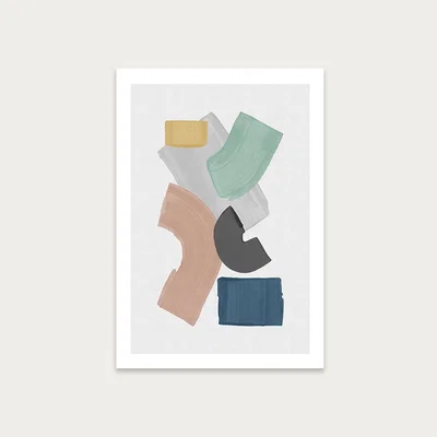 Bombinate.com Pastel Paint Blocks Art Print Unframed