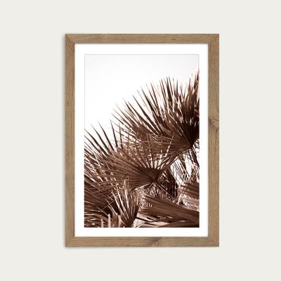 Bombinate.com Gorgeous Golden Palm Leafes Art Print Oak Frame