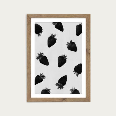 Bombinate.com Black Strawberries Art Print Oak Frame