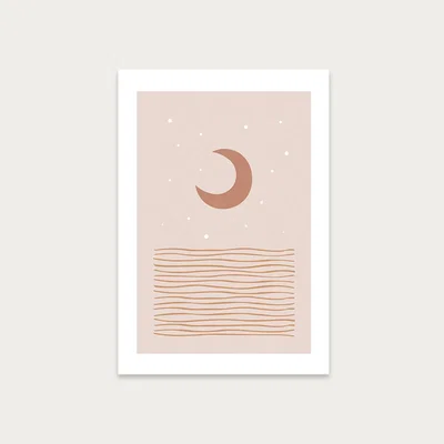 Bombinate.com Blush Moon Art Print Unframed