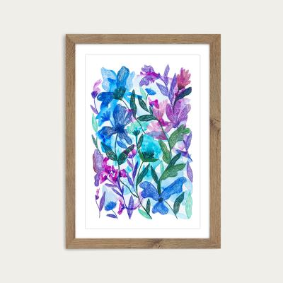 Bombinate.com Mix Of Flowers Art Print Oak Frame