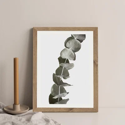 Bombinate.com Dried Eucalyptus Branches 1 Of 3 Art Print Oak Frame