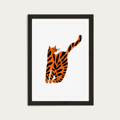 Bombinate.com Orange Cat Art Print Black Frame