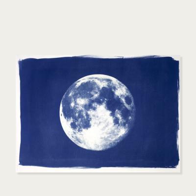 Bombinate.com Blue Moon Handmade Cyanotype Art Print