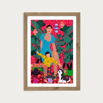 Bombinate.com Mothers Day Art Print Oak Frame
