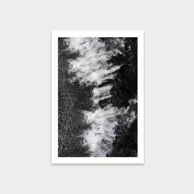 Bombinate.com Black and White Water Cascade Art Print Unframed