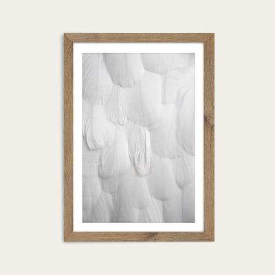 Bombinate.com Soft White Feathers Art Print Oak Frame