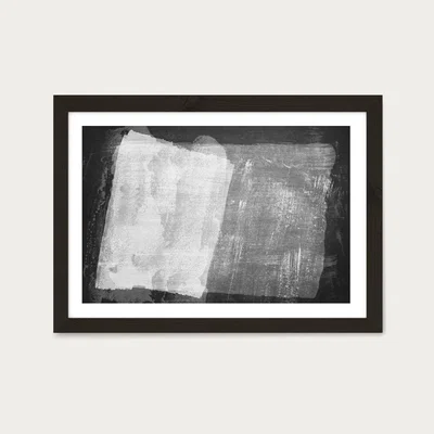 Bombinate.com Minimal Abstract Black and White 08 Art Print Black Frame
