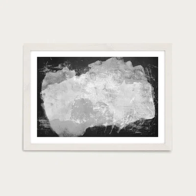 Bombinate.com Minimal Abstract Black and White 09 Art Print White Frame