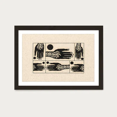 Bombinate.com Handshakes Art Print Black Frame