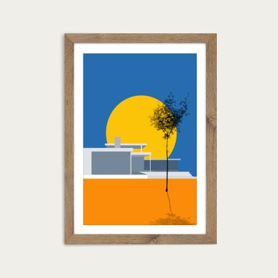 Bombinate.com Minimal House No.3 Art Print Oak